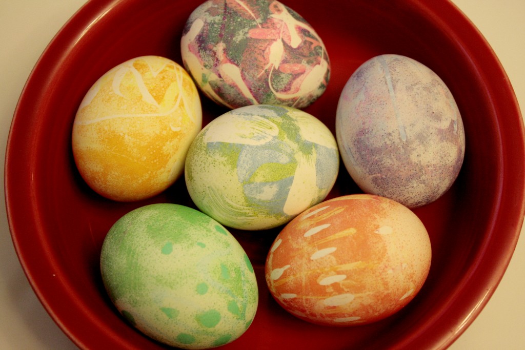 Dying Easter Eggs with Rubber Cement