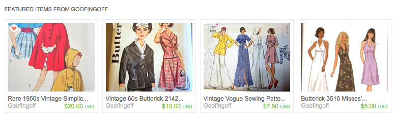 Goofing Off vintage sewing patterns