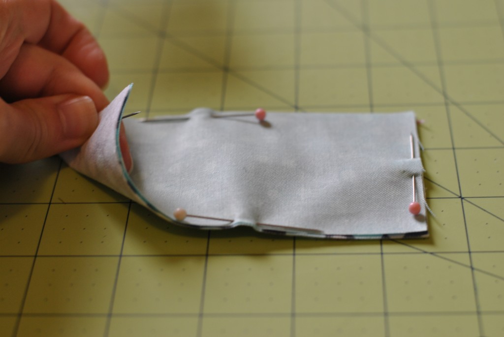 Pin fabric right sides together