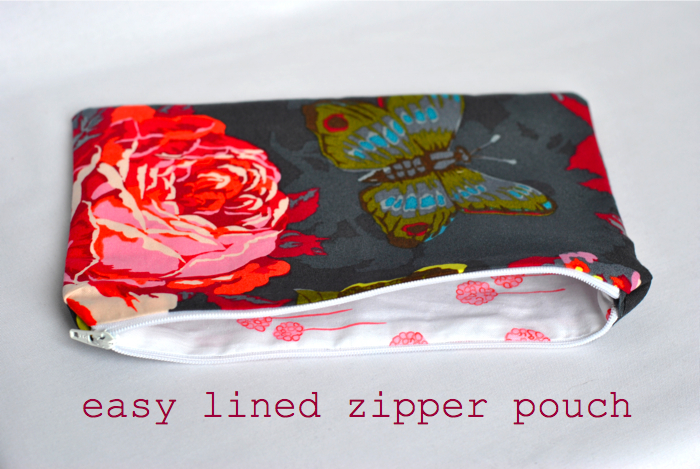 how to sew an easy, lined zipper pouch