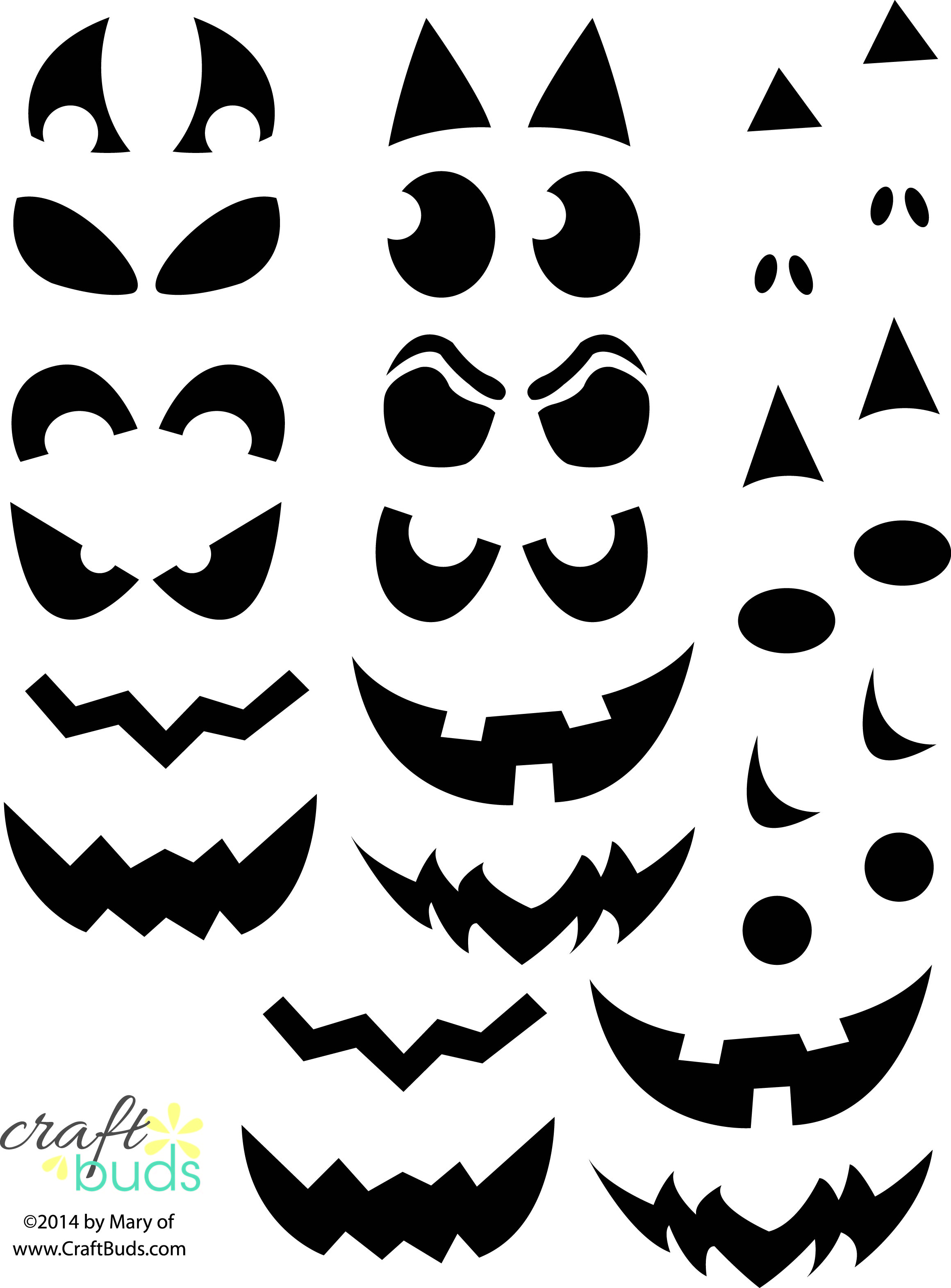 Printable Pumpkin Face Cutouts