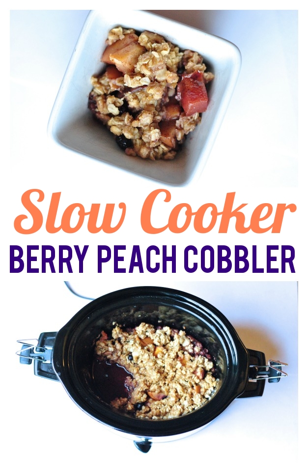 Crockpot Recipe: Easy Berry Peach Cobbler Recipe in the Slow Cooker 