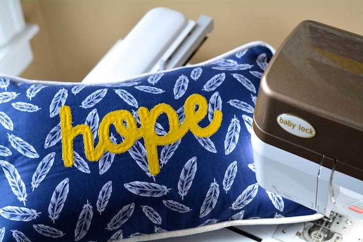 Hope Applique Throw Pillow