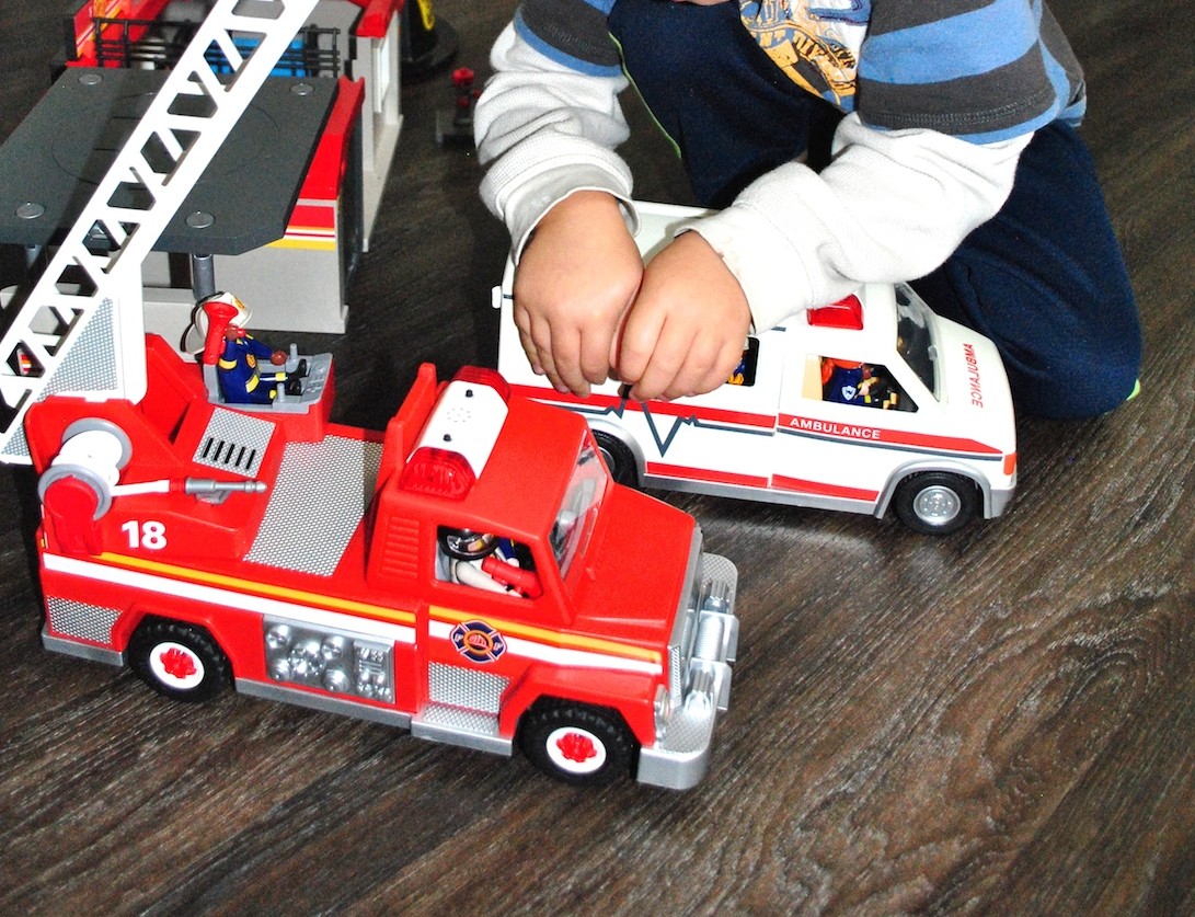 Playmobil Rescue Ladder Unit and Ambulance