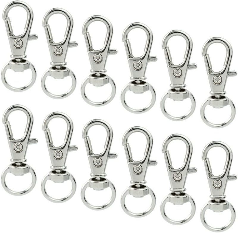 50 pcs Swivel Clasps Lanyard Snap Hook,cnomg Metal Swivel Lanyard Snap Hook Lobster Claw Clasp