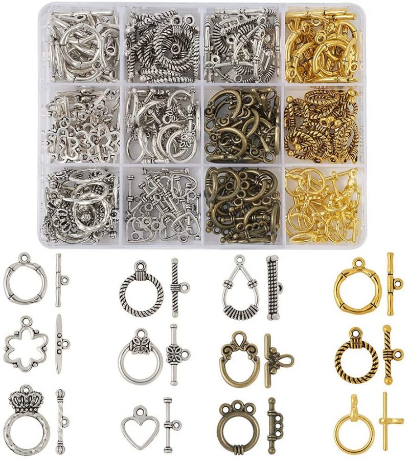 TOAOB 15m Mixed Colours Oval Cross Stainless Steel Cable Link Chain Clasps for Necklace Accessories DIY Jewelry Making Beginner Gold Silver Bronze in Colour 