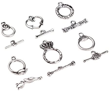 PH PandaHall 150 Sets Round Toggle Clasps, Bracelet Closure Clasps Jewelry  Fastener Clasps Buckle OT End Clasps T-Bar Connectors Bar and Ring Clasps