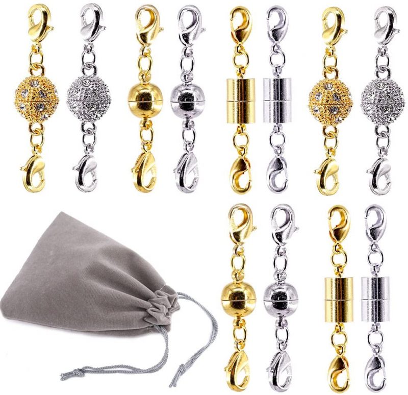 5Sets Silver/Gold Plated Jewelry Powerful Magnetic Jewelry Clasps & Hooks 