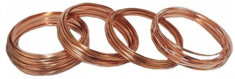 Modern Findings Assorted Half Round Copper Wire 10 Ft Each Size (Dead Soft)
