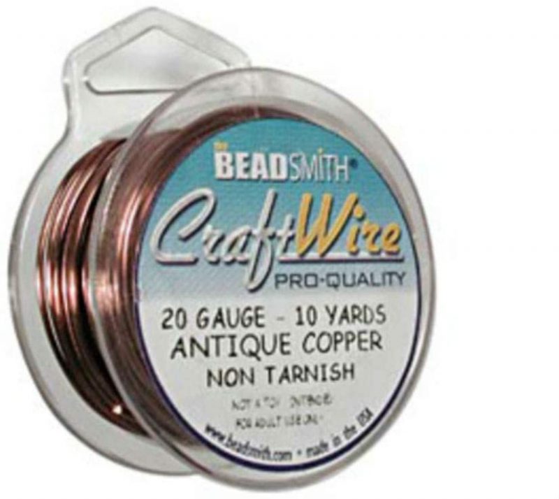 The Beadsmith 20-Gauge Round Soft Copper Craft Wire for Jewelry Making, Metal Wire for Wrapping, 10 Yards, 9.23 Meters (Antique Copper)