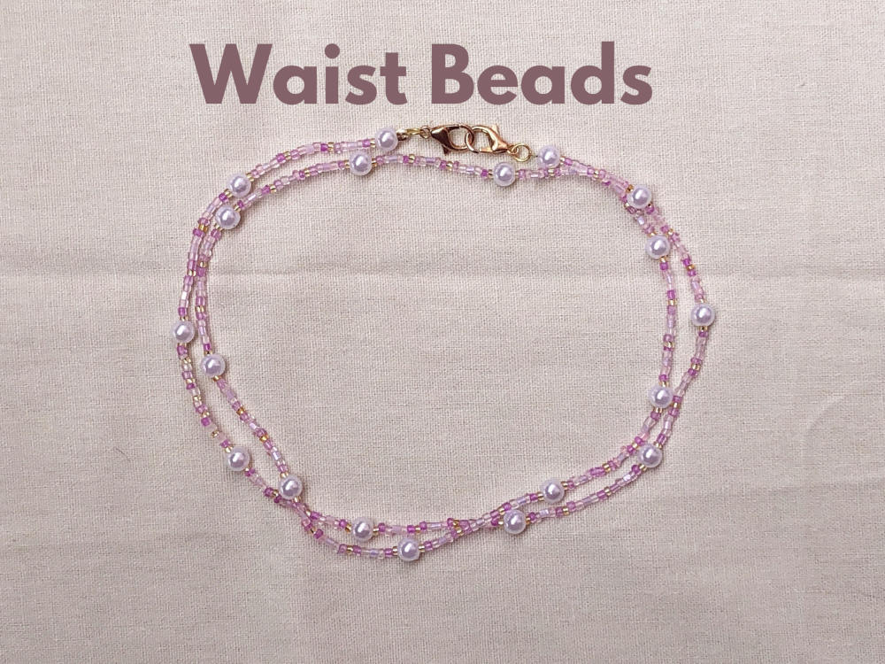 Pink Waist Beads Tie On Waist Beads Belly Beads Waist Beads For Weight Loss African Waist Beads