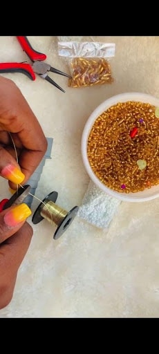 How to make hoop earrings with beads step 2-3
