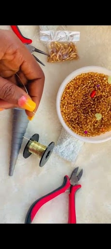 How to make hoop earrings with beads step 2-5