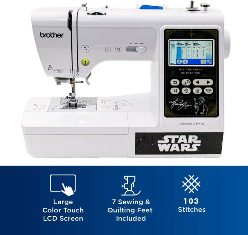 Brother Sewing and Embroidery Machine, 4 Star Wars Faceplates, 10 Downloadable Star Wars Designs, 80 Designs, 103 Built-In Stitches, 4 x 4 Hoop