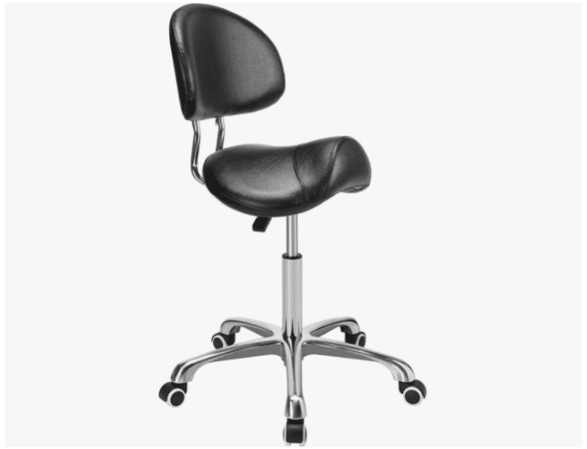 Kaleurrier Saddle Stool Rolling Swivel Height Adjustable with Wheels 2