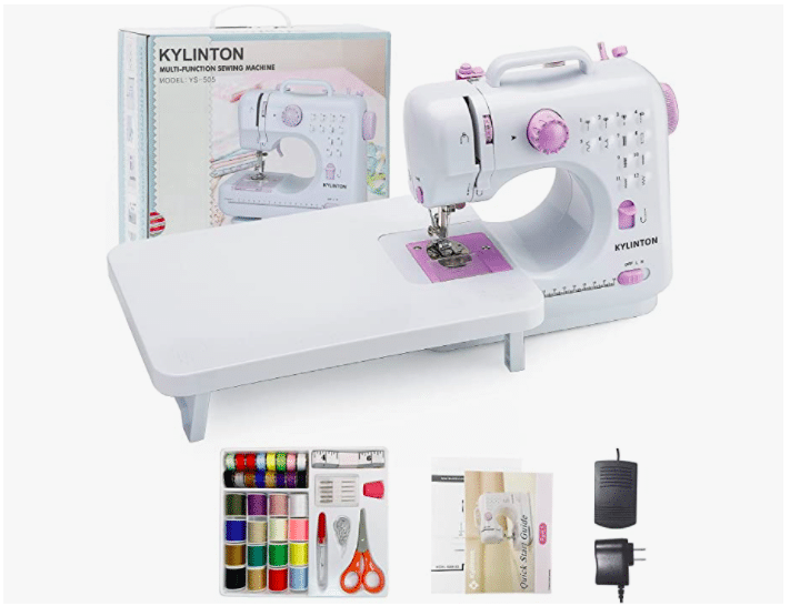 Kylinton Sewing Machine for Beginners Mini Sewing Machine for Kids, Electric Small Sewing Machine with Foot Pedal, 12 Stitches, High-Low Speeds,