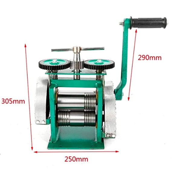 Wgwioo Jewelry Rolling Mill Machine, 3 Manual Hand Crank Tableting Jewelry Press Tool, 85Mm Presser Roller Equipment for Jewelers Craft