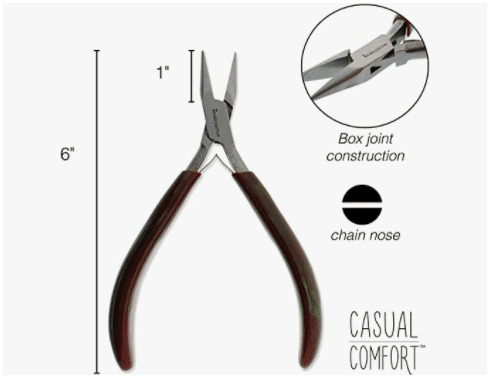 he Beadsmith Chain Nose Pliers - Casual Comfort Series - 6 inches (152mm)