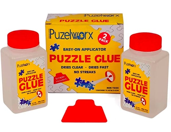 Jigsaw Puzzle Glue Clear with New Sponge Head, Replace Puzzle Saver  Suitable for 1000/1500/3000 Pieces of Puzzle for Paper and Wood,  Water-Soluble Special Craft Puzzle Glue Sheets, 120ML 