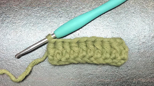 Front post half double crochet step 10