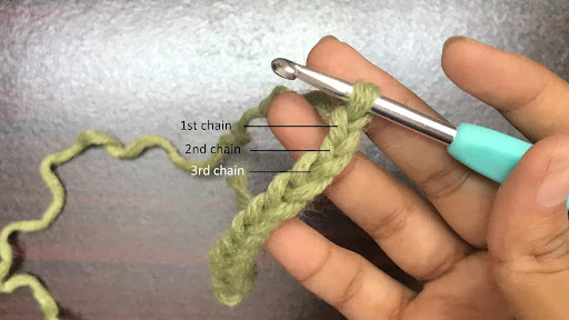 Half double crochet step 1