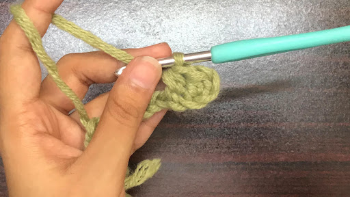 Half double crochet step 10