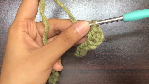 Half double crochet step 6