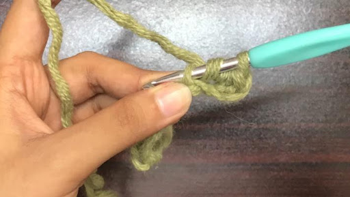 Half double crochet step 8
