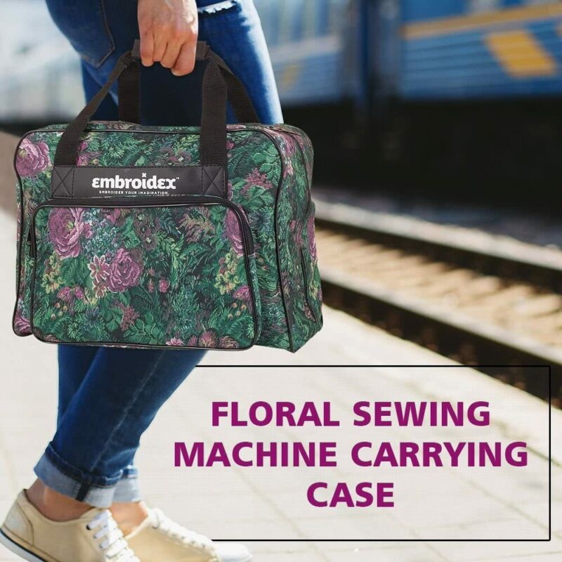 Floral Sewing Machine Carrying Case - Carry Tote:Bag Universal
