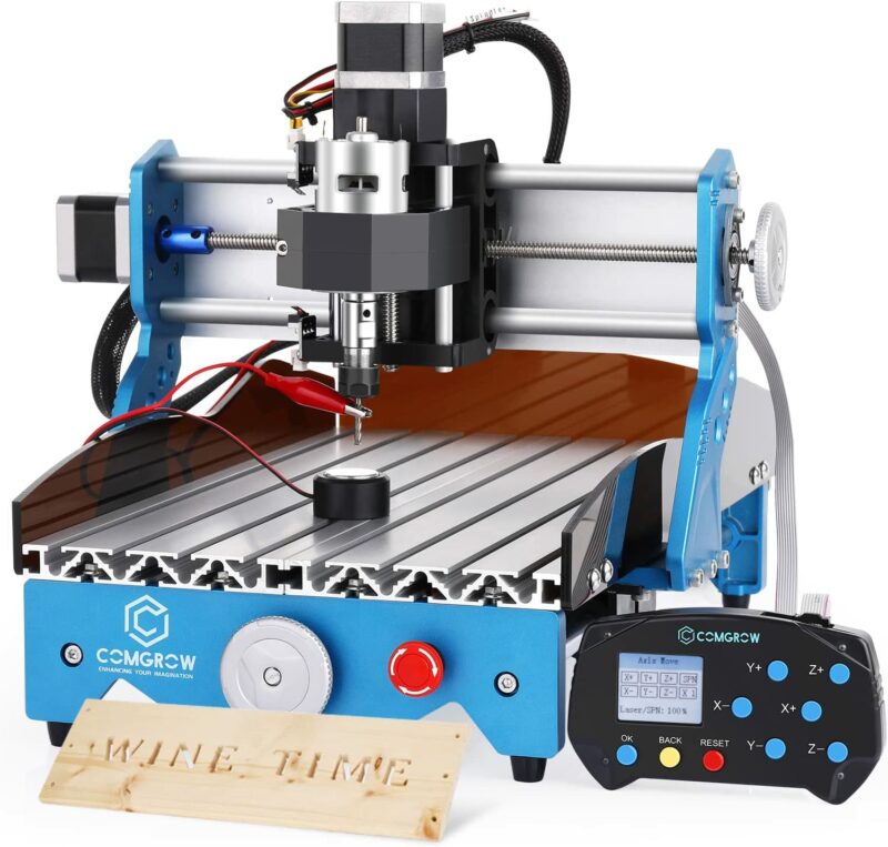 Comgrow ROBO CNC Router 3018 Kit GRBL Control 3 Axis Plastic Acrylic PCB PVC Wood Carving Milling Engraving Machine, MetaL CNC Machine Cutter XYZ Working