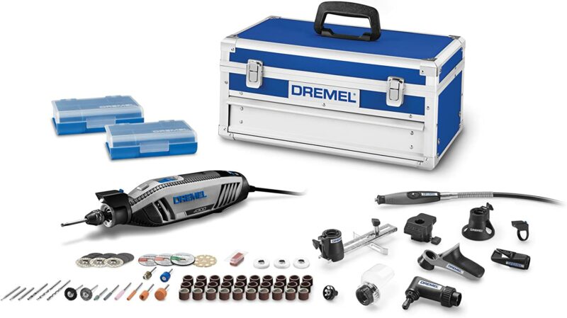 Dremel 4300-9:64 Versatile Corded Rotary Tool Kit with Flex Shaft and Hard Storage Case, High Power & Performance, Variable Speed- Engraver, Etcher