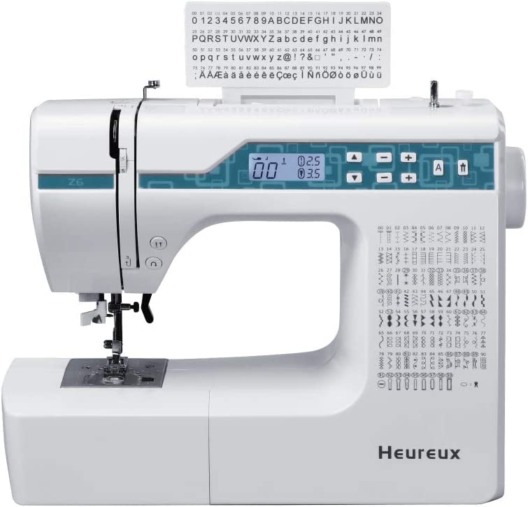 Heureux Sewing and Quilting Machine Computerized , 200 Built-in Stitches, LCD Display, Z6 Automatic Needle Threader, Twin Needle