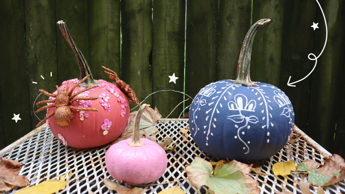 Pumpkin Painting Ideas Blue At Nicole Hoover Blog