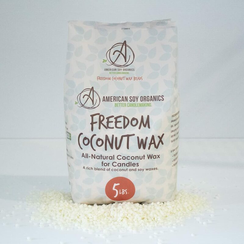 American Soy Organics- Freedom Coconut Wax Beads for Candle Making – Microwavable Coconut Wax Beads – Premium Coconut Candle Making Supplies (5-Pound Bag)