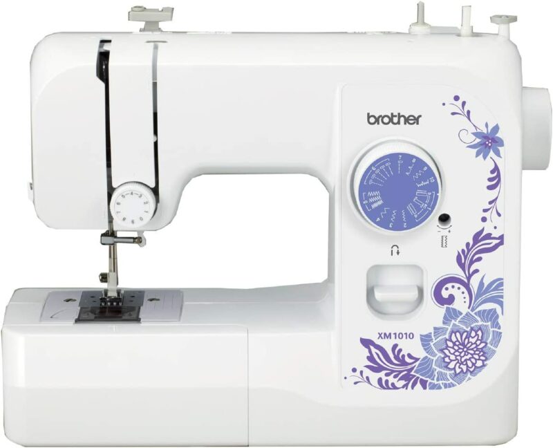 Brother Sewing Machine, XM1010, 10-Stitch Sewing Machine, Portable Sewing Machine, 10 Built-In Stitches, 4 Included Sewing Feet, 25-Year Limited Warranty