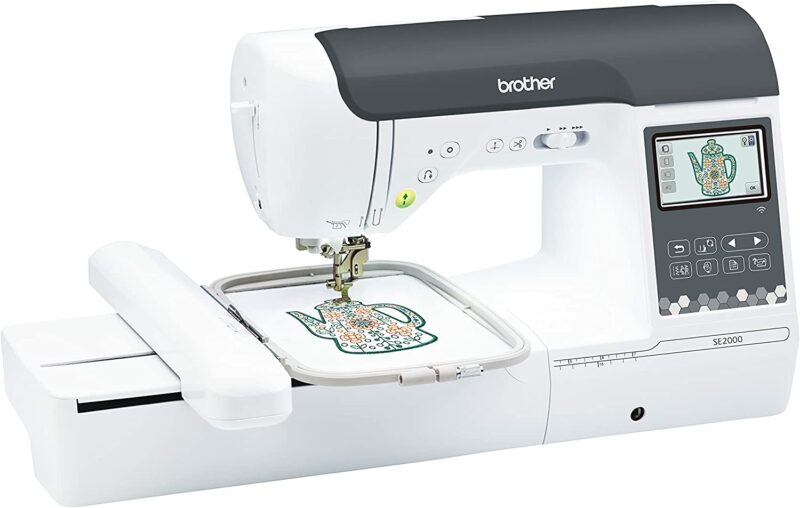 Brother SE2000 Computerized Sewing and Embroidery Machine, Wireless LAN Connected, 193 Built-in Embroidery Designs, 241 Built-in Stitches, 5 x 7