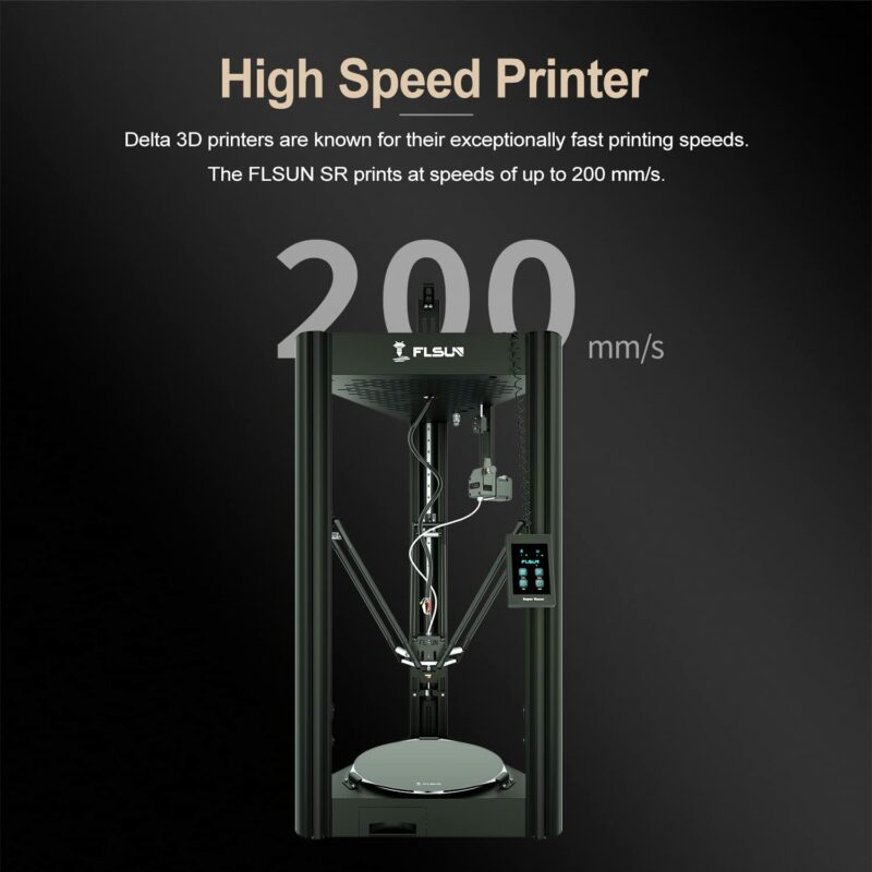 FLSUN SR Super Racer 3D Printer Fast 200mm:s 2800 mm:s² FDM Delta Linear Rail Pre-Assembly with Auto Leveling Resume 1.75 PLA DIY 3D Printers Printing Size 1