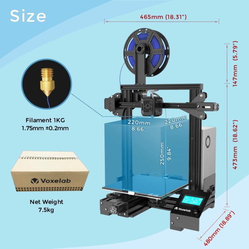 Voxelab Aquila C2 FDM 3D Printer, Stable Independent Power Supply, Removable Glass Heated Bed, Resume Printing, Auto Filament Feeding, DIY 3D Machine Kit 1