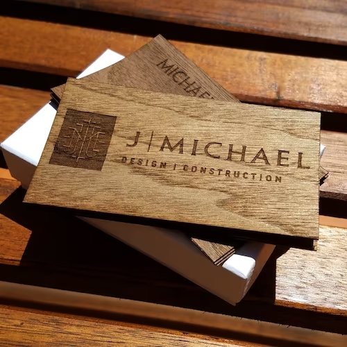 Woodgrain business card