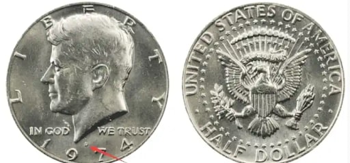 Where Is the Mint Mark on a 1974 Half Dollar