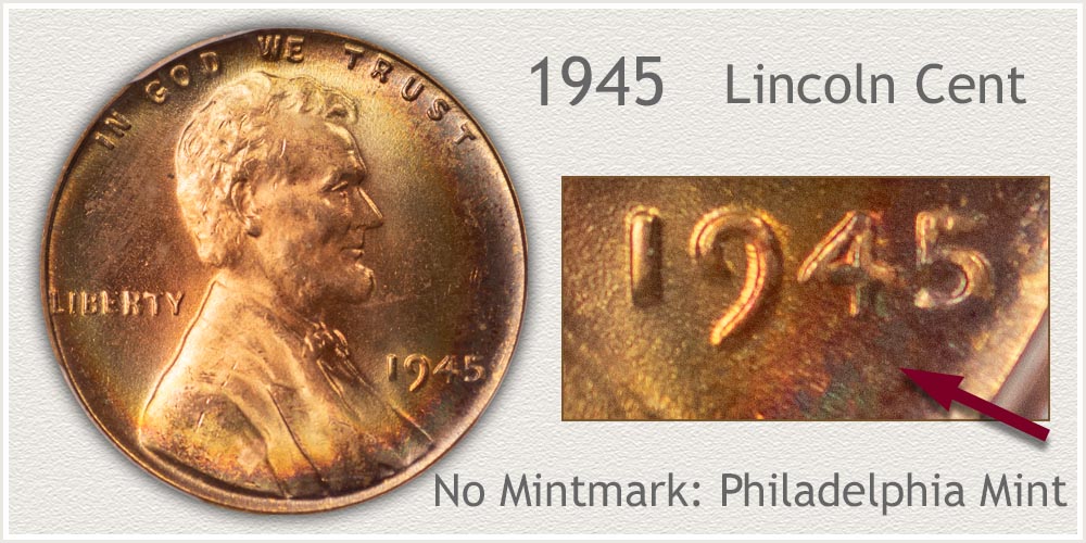 1945 No Mint mark Wheat Penny Value