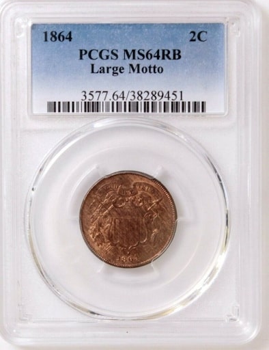 1864 2 Cent Rotated Die Error