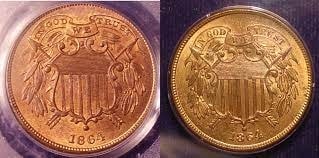 1864 2 Cent Small Motto