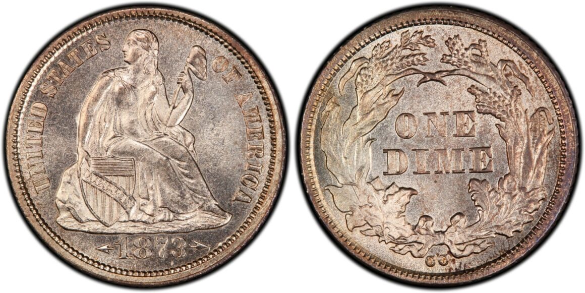  1873 CC MS 65 Arrows Liberty Seated Dime