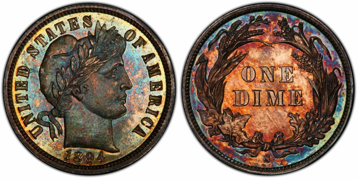 1894 S PR 66 BM Barber Dime