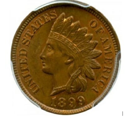 1899 Indian Head Penny Obverse Surface Wear