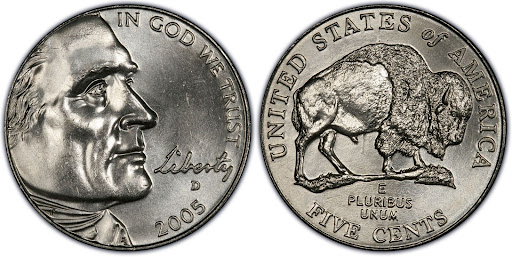 2005 Buffalo Nickel Reverse and Obverse