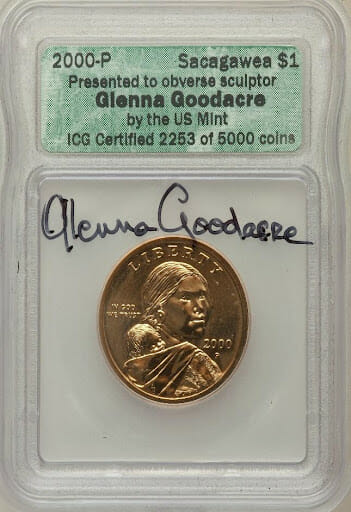 The Glenna Goodacre 2000-P Sacagawea Dollar