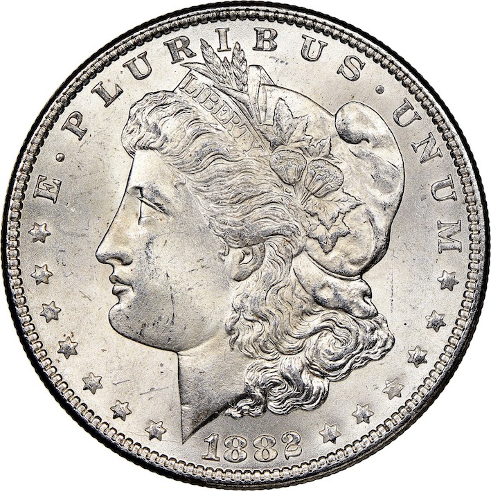 The 1882 Silver Dollar obverse side