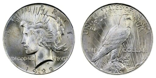 How can you tell if a 1922 Peace Dollar is High Relief?